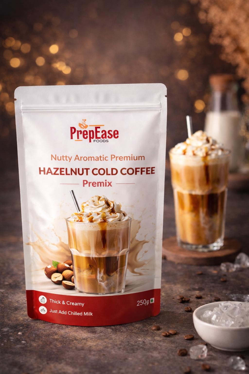 <b>HAZELNUT COLD COFFEE PREMIX</b> <br> (Nutty • Aromatic • Premium)</br>